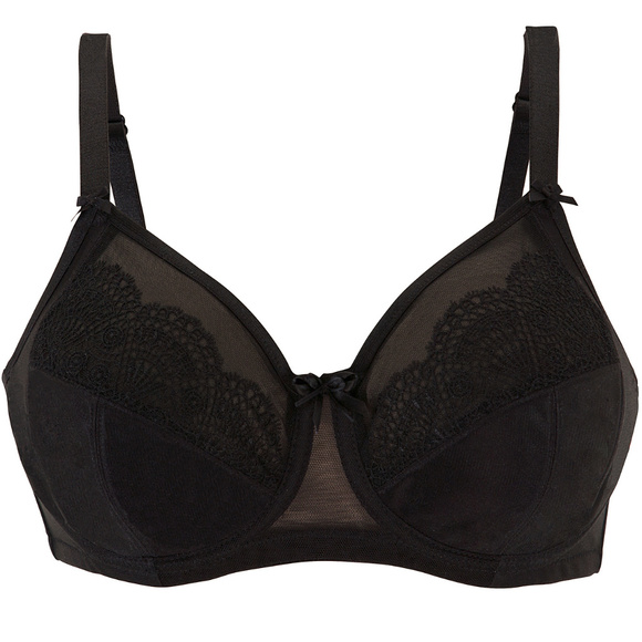 Glamorise Other - Glamorise 44DD Satin Lace Underwire Bra Black Size 44DD